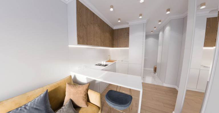 3d render виртуальный тур по однокомнатной квартире